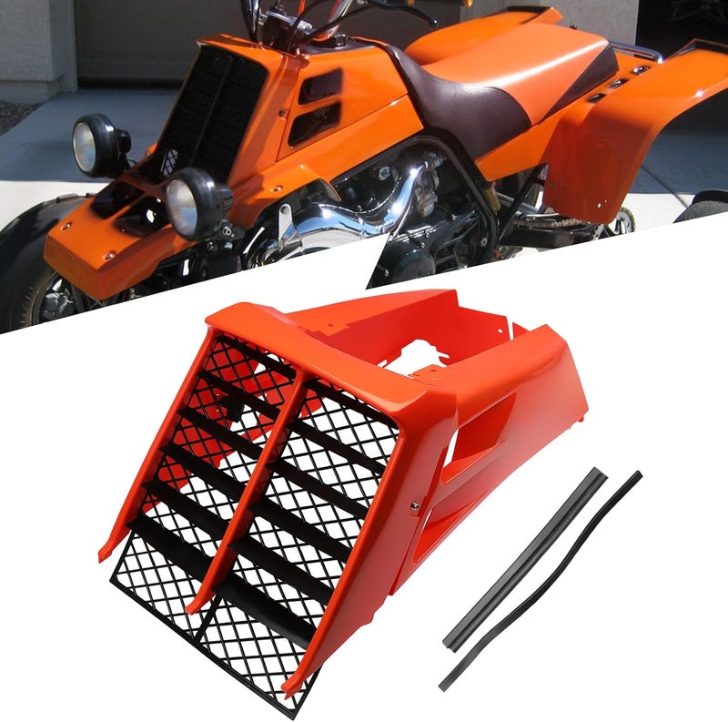 ATVMaster Orange Plastic Gas Tank Side Covers with Grill, Compatible with Yamaha Banshee 350 1987-2006, 2-PC Set, OE 2GU-2171L-00-00 - Image 1